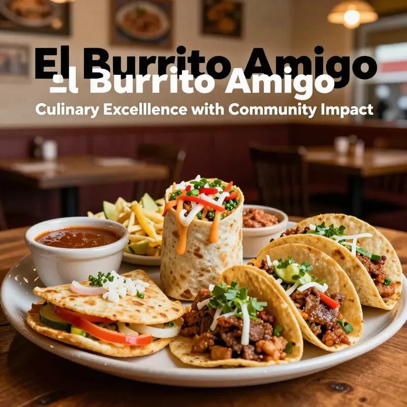 A vibrant display of El Burrito Amigo’s fresh Mexican dishes that showcase their culinary excellence.
