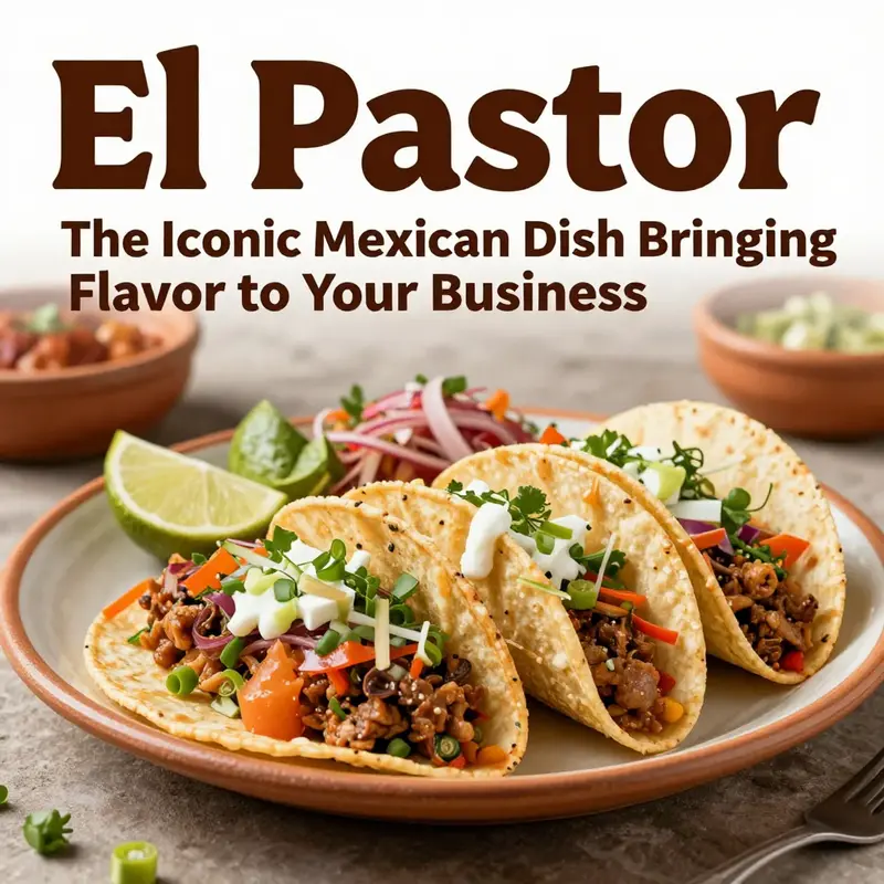 A plate of El Pastor tacos garnished with onions and cilantro, showcasing the dish's appeal and vibrant presentation.