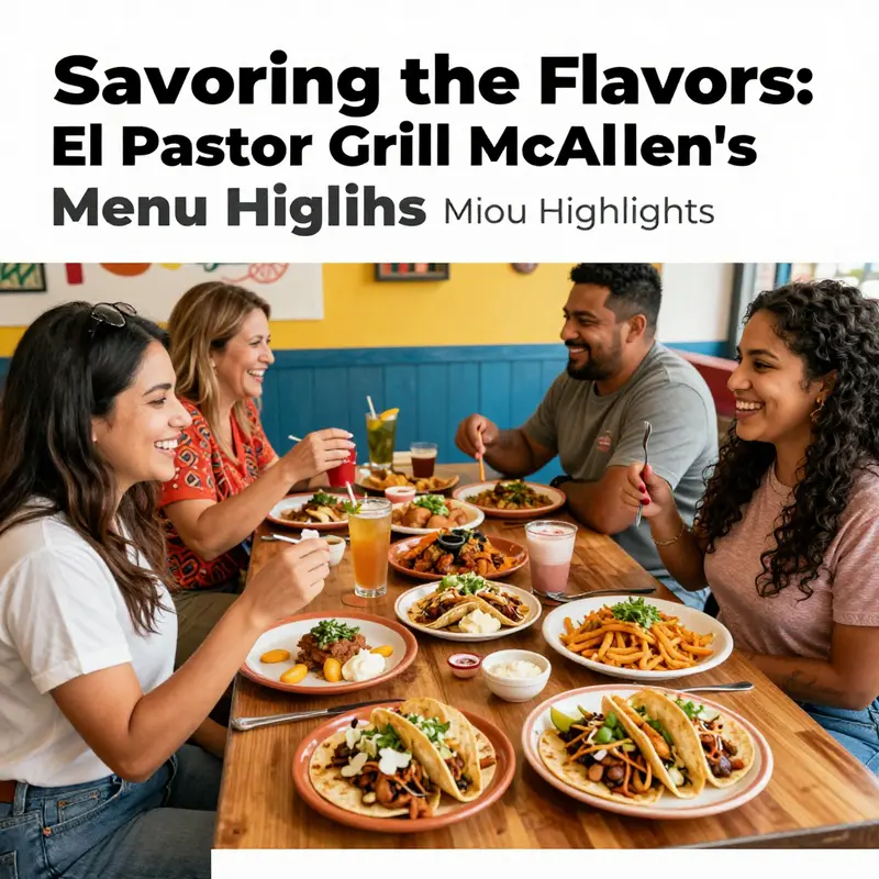 Diners enjoying a variety of authentic Mexican cuisine in a lively setting at El Pastor Grill.