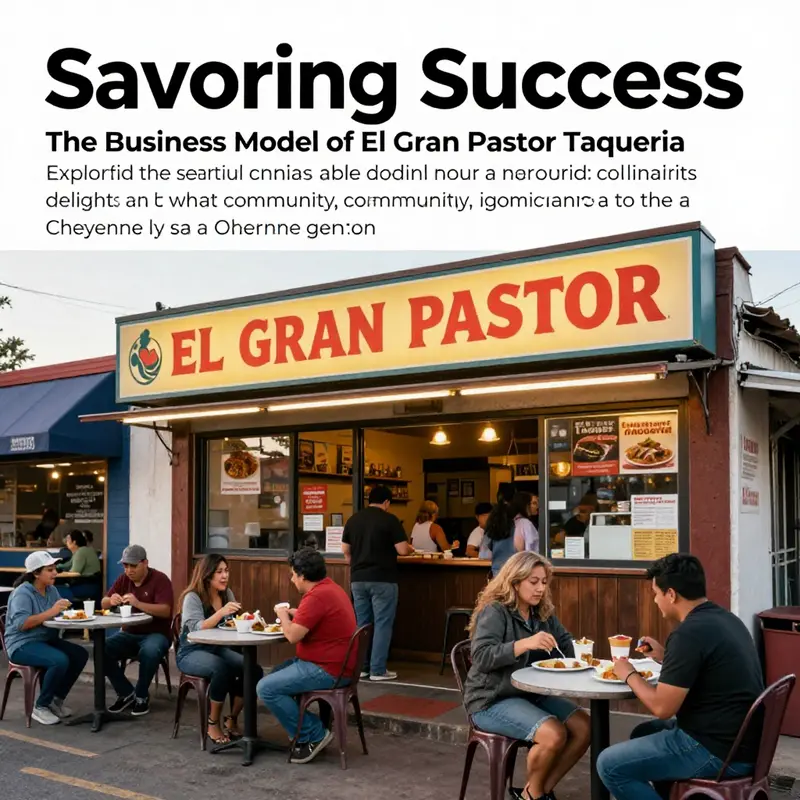 The exterior of El Gran Pastor Taqueria filled with customers and vibrant signage, reflecting its popularity in the community.