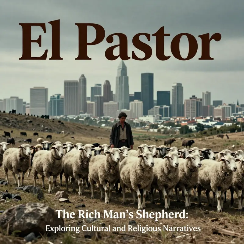 The juxtaposition of tradition and modernity in ‘El Pastor’ symbolizing the conflict between the rich and the shepherd.