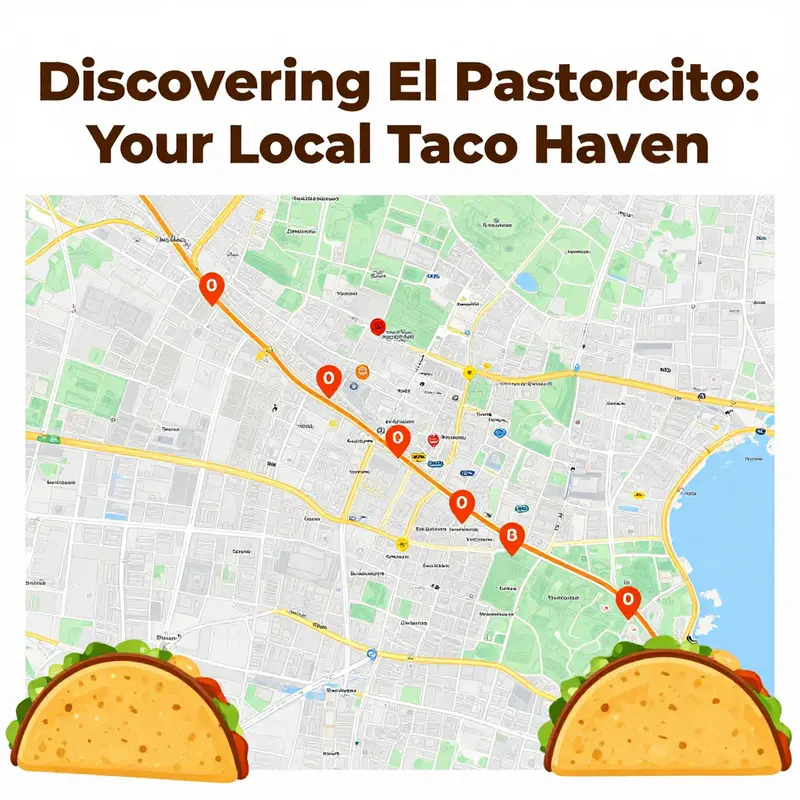 Map illustrating various Taqueria El Pastorcito locations, showcasing their reach and popularity.