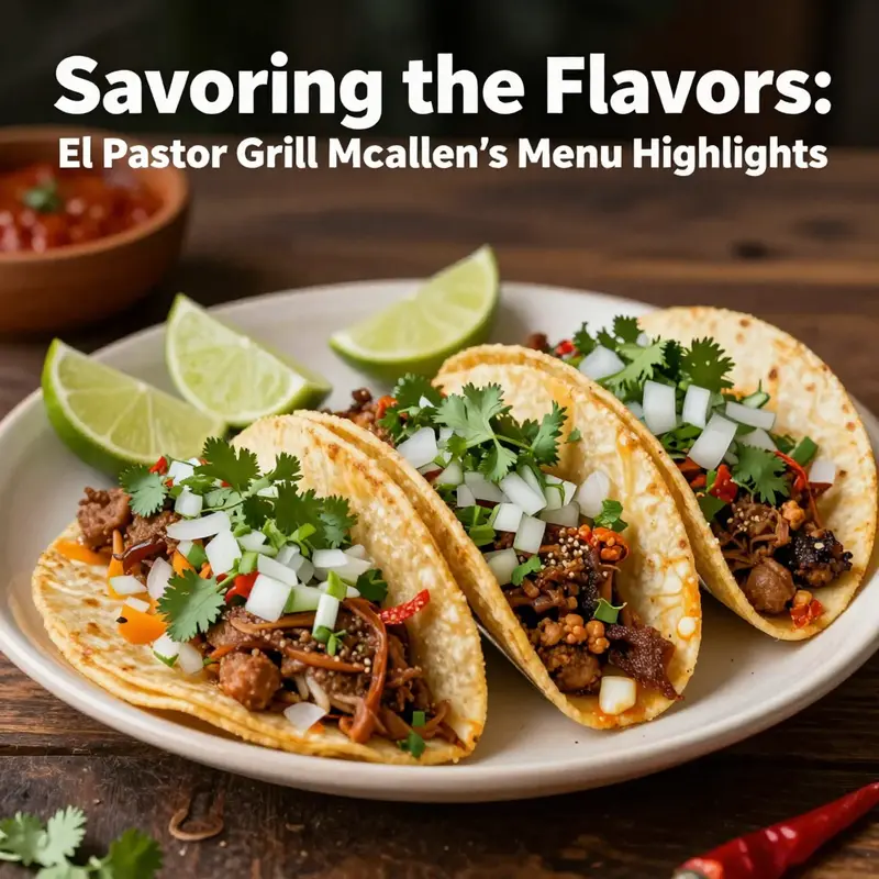 A colorful display of handcrafted tacos highlighting the authentic flavors of El Pastor Grill.
