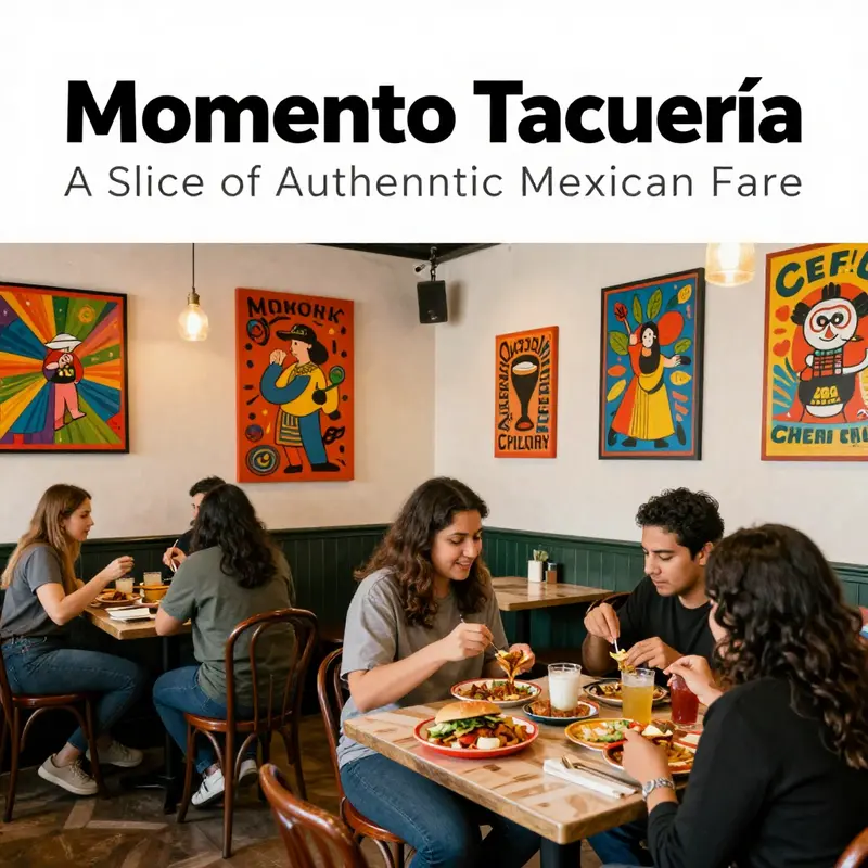 An interior view of Momento Taquería, reflecting its vibrant atmosphere and authentic décor.