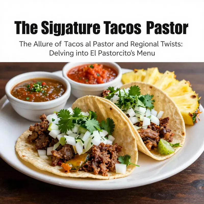 A vibrant display of Tacos al Pastor, showcasing fresh ingredients and traditional garnishes.