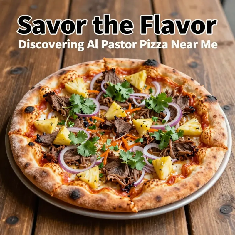 A delicious Al Pastor pizza showcasing the rich and vibrant ingredients that elevate its taste.