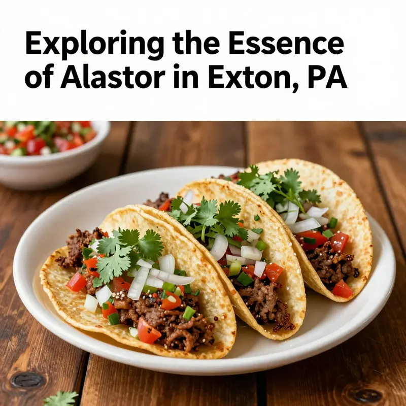 Delicious Al Pastor tacos with toppings served on a rustic wooden table.