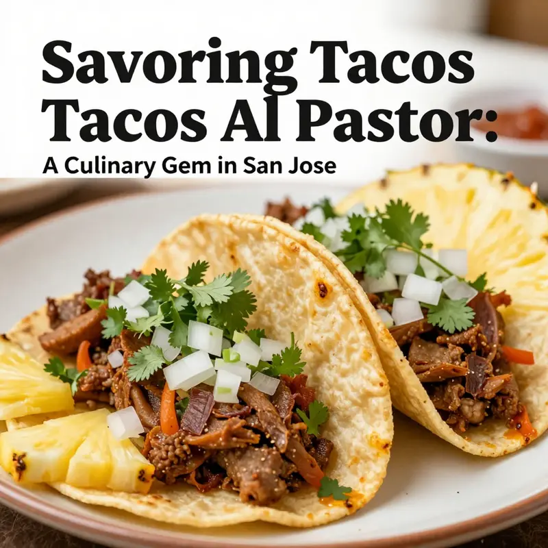 A bustling taco stand at a local fair in San Jose, highlighting the popularity of Tacos Al Pastor.