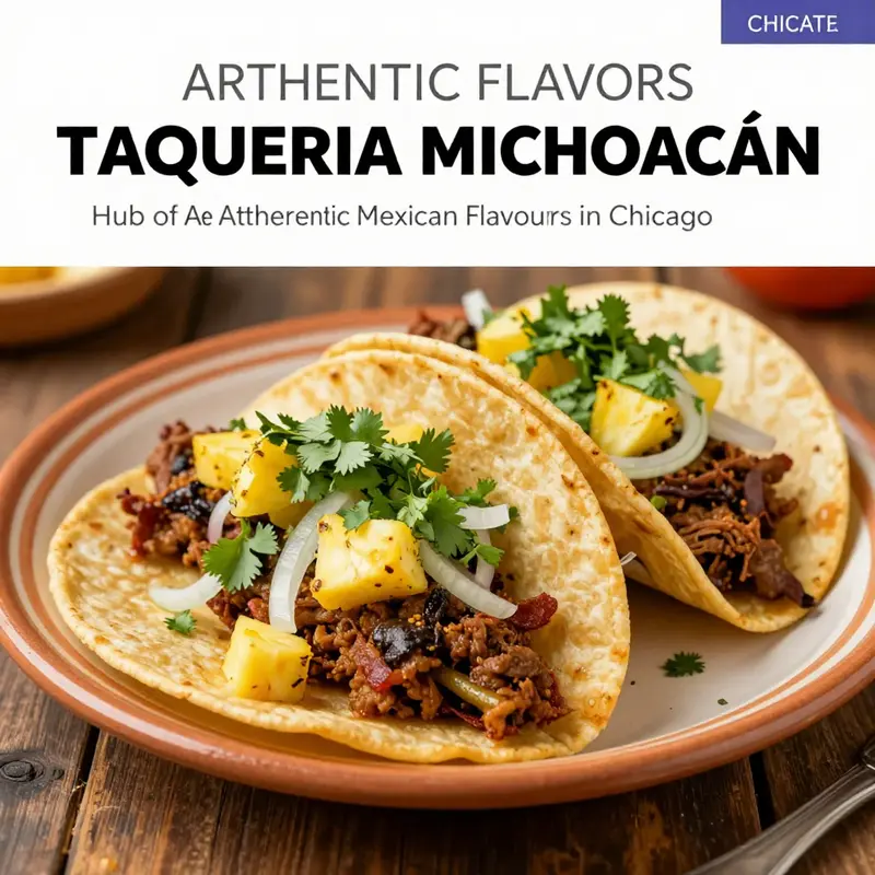 Al pastor tacos, a signature dish at Taqueria Michoacán, showcasing fresh ingredients and traditional preparation.