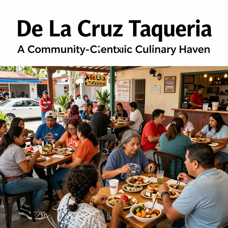 Community members enjoying a meal at De La Cruz Taqueria, illustrating the restaurant’s role in local engagement.