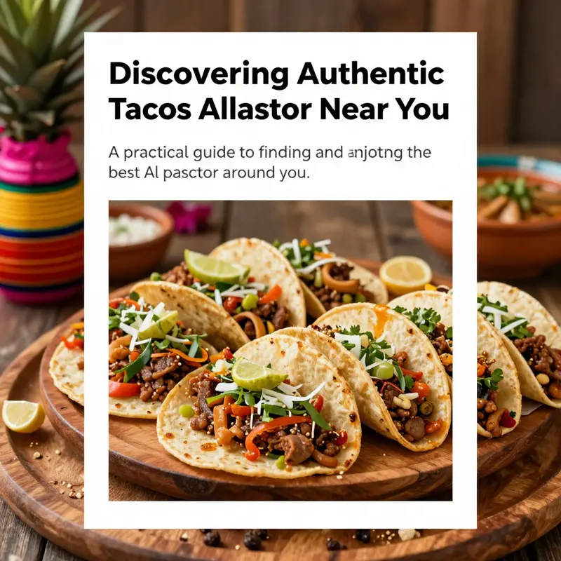 An artistic arrangement of Tacos Al Pastor on a platter, showcasing traditional Mexican decorations.