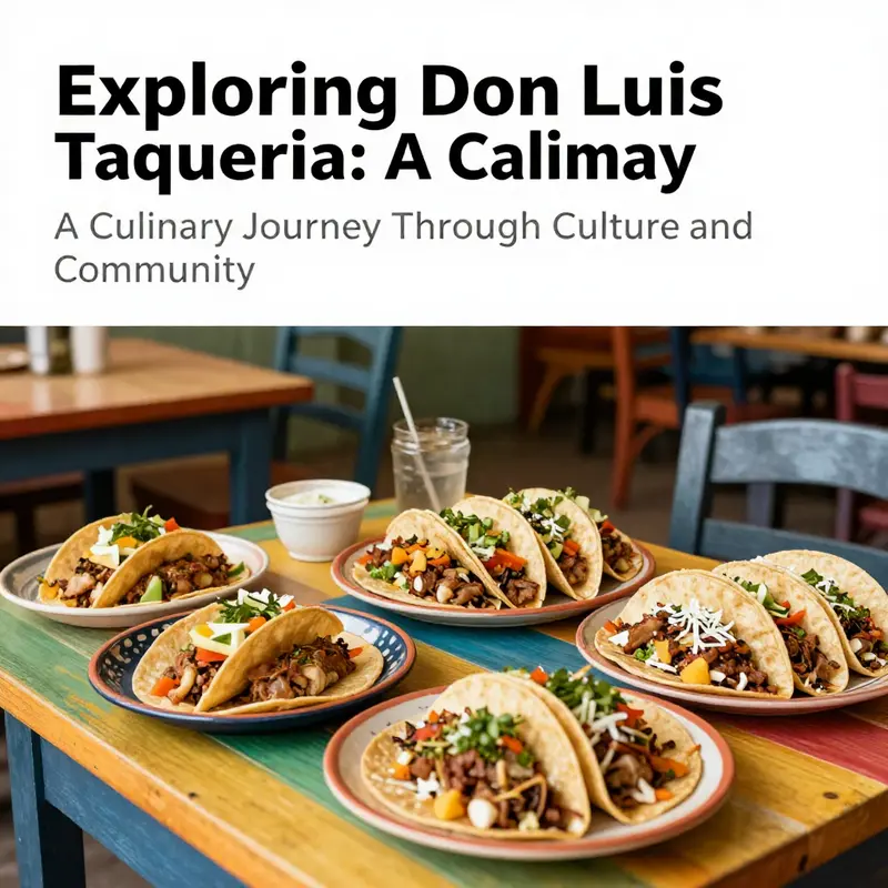 Various authentic tacos with vibrant toppings on a colorful table set in a taqueria.