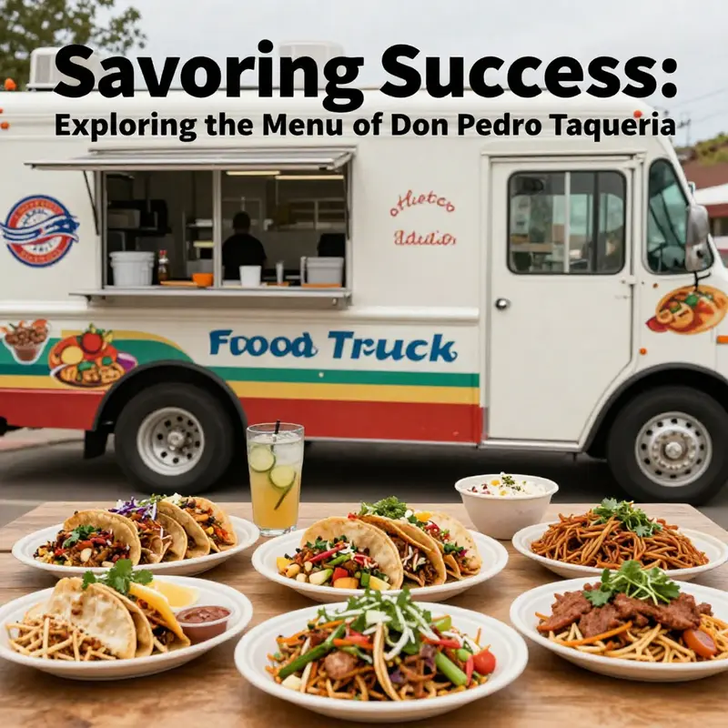 A feast of authentic Mexican food laid out, showcasing signature dishes from Don Pedro Taqueria Food Truck.
