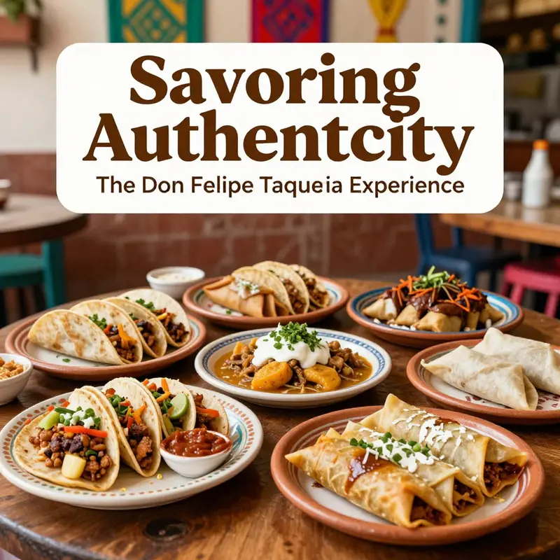 An array of authentic Mexican dishes reflecting the culinary excellence at Don Felipe Taqueria.