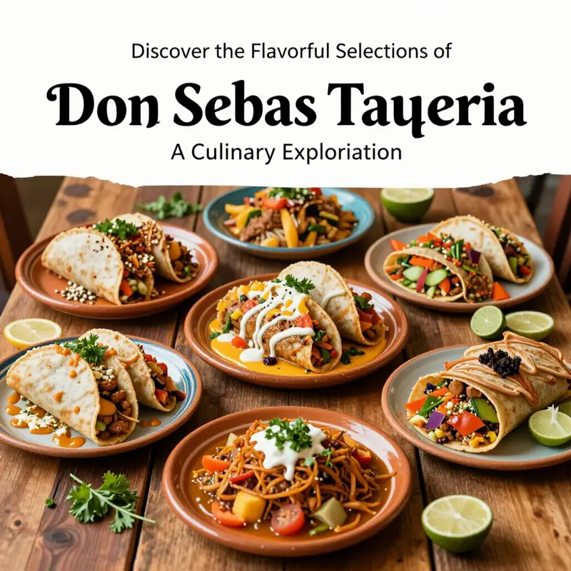 A vibrant showcase of the culinary depth found in Don Sebas Taqueria’s menu.