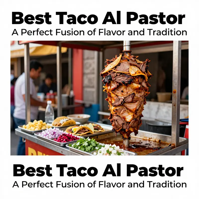 A lively taco stand showcasing the vibrant culture and culinary heritage of tacos al pastor.