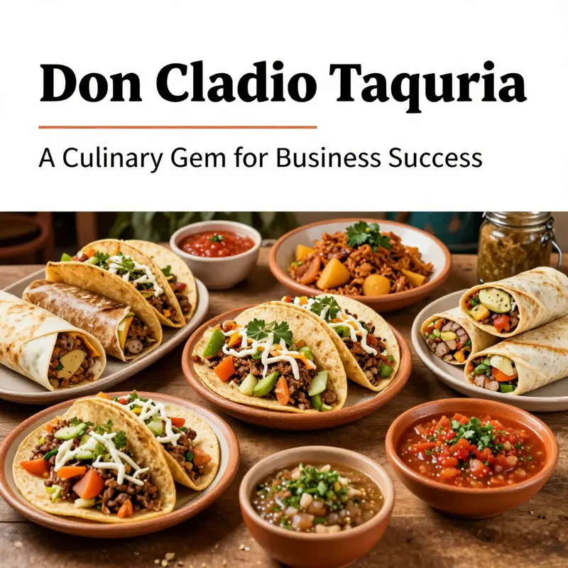 A vibrant array of authentic Mexican dishes showcasing the culinary offerings at Don Claudio Taqueria.