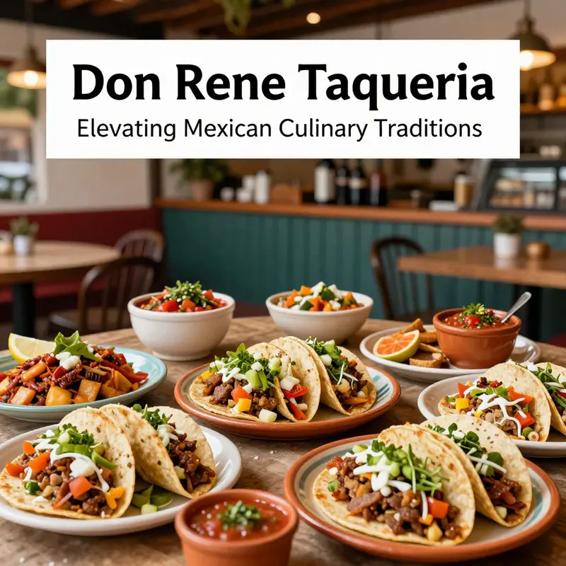 An exquisite assortment of tacos and salsas reflecting Don Rene Taqueria’s modern culinary approach.