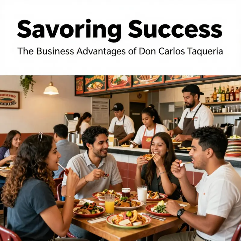 Customers enjoying authentic Mexican cuisine at Don Carlos Taqueria.