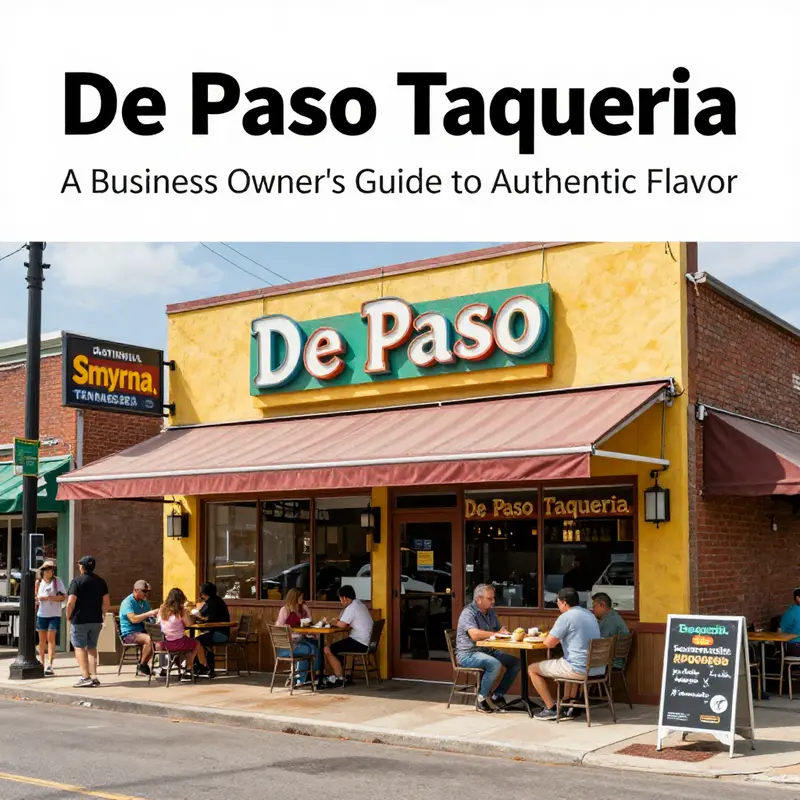 The lively exterior of De Paso Taqueria, a popular destination in Smyrna, Tennessee.