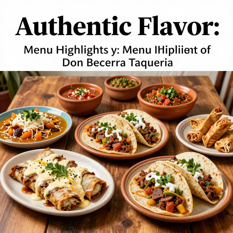 An array of authentic Mexican dishes showcasing the culinary diversity at Don Becerra Taqueria.