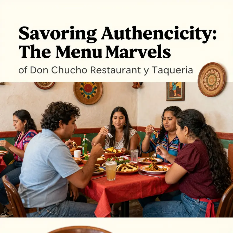 A selection of Don Chucho’s signature dishes highlighting authentic Mexican flavors.