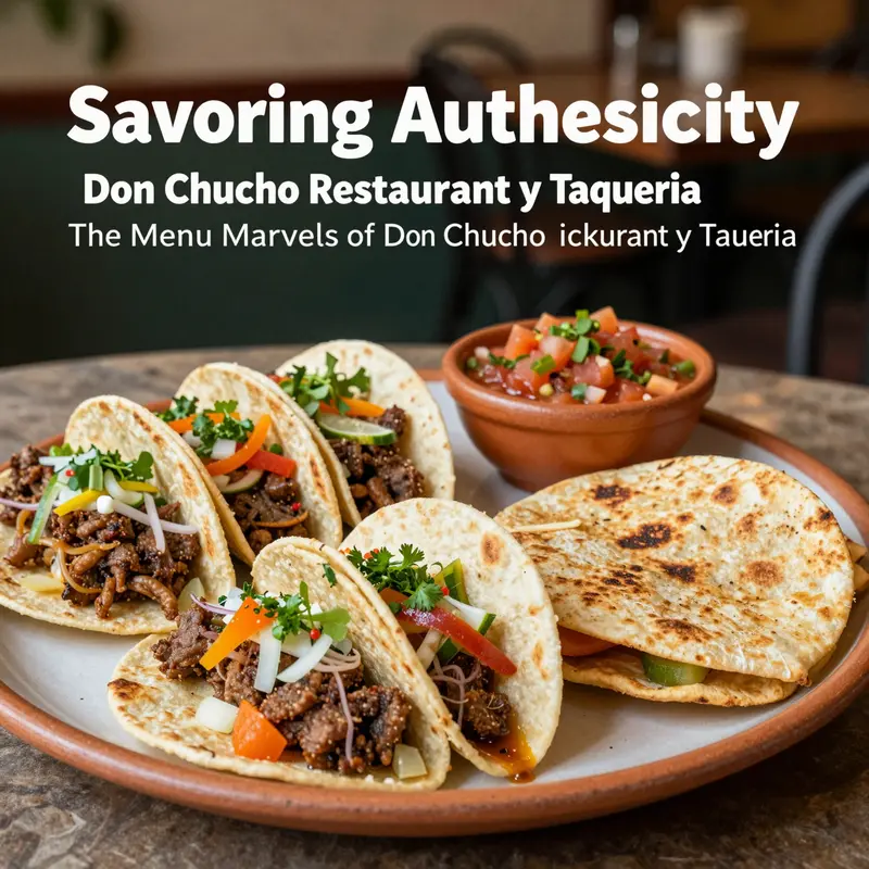 A selection of Don Chucho’s signature dishes highlighting authentic Mexican flavors.