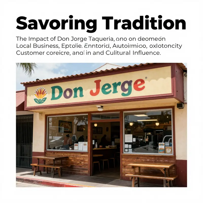 A welcoming view of Don Jorge Taqueria's entrance, showcasing its vibrant colors and inviting atmosphere.