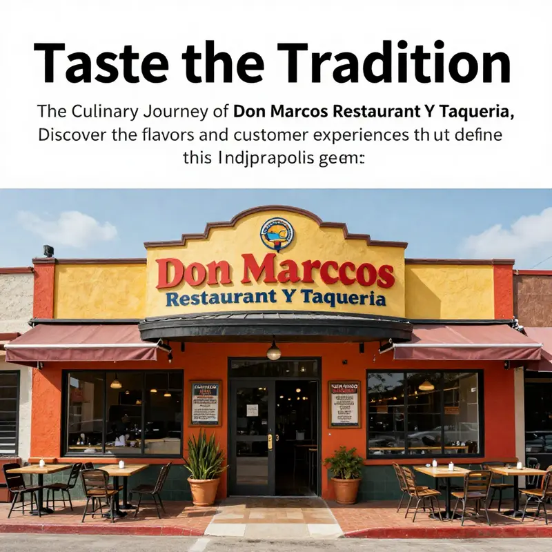 The exterior view of Don Marcos Restaurant Y Taqueria, featuring a colorful facade, welcoming entrance, and outdoor seating area.