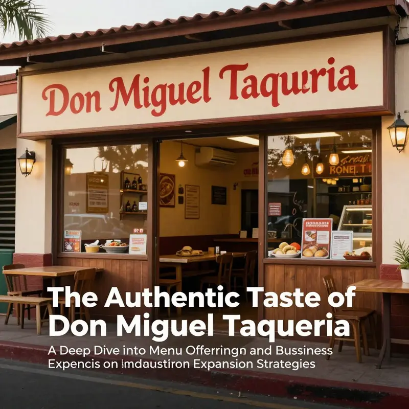 A welcoming view of Don Miguel Taqueria's exterior, showcasing its decorative style and atmosphere.