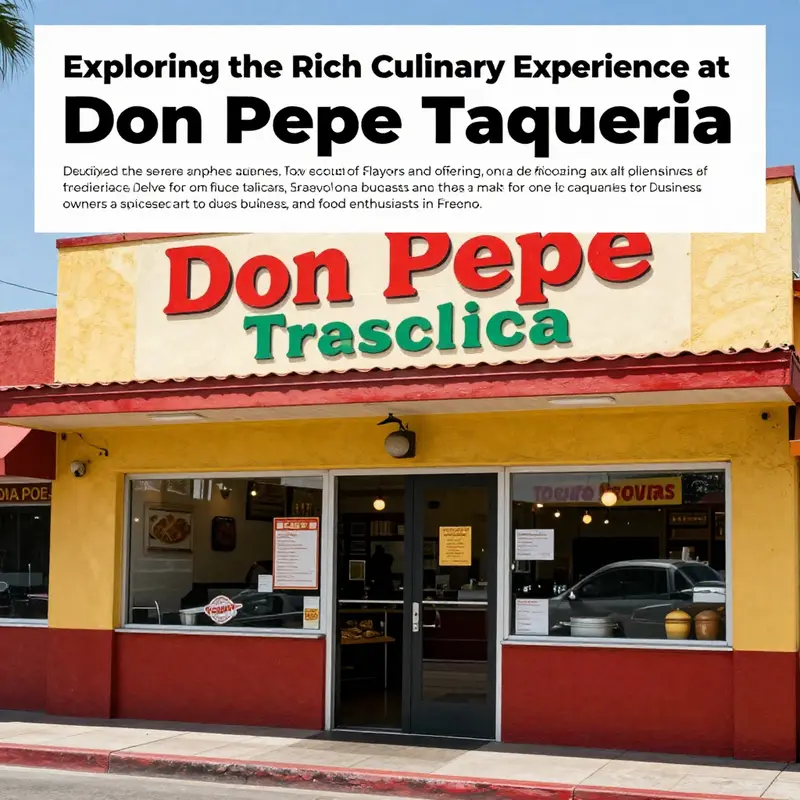 The exterior of Don Pepe Taqueria, showing its colorful signage and friendly ambiance.