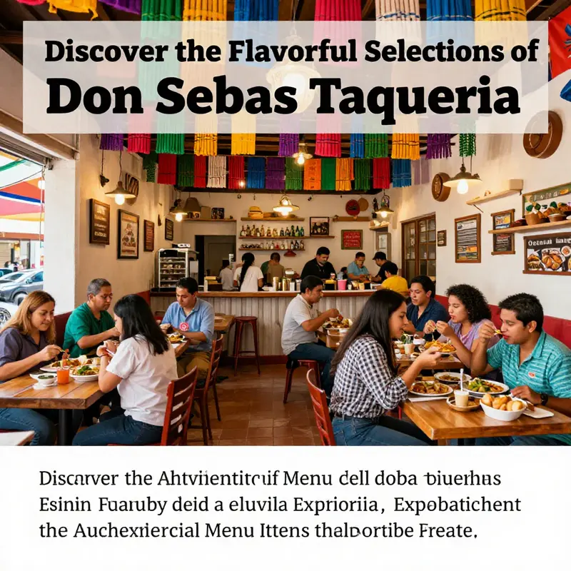 A lively scene inside Don Sebas Taqueria, featuring happy patrons dining together amidst vibrant Mexican decor.