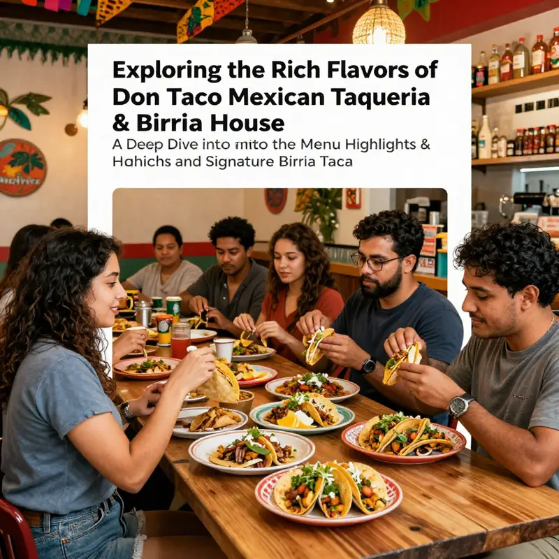 A busy Mexican taqueria filled with diners relishing taco dishes in a festive environment.