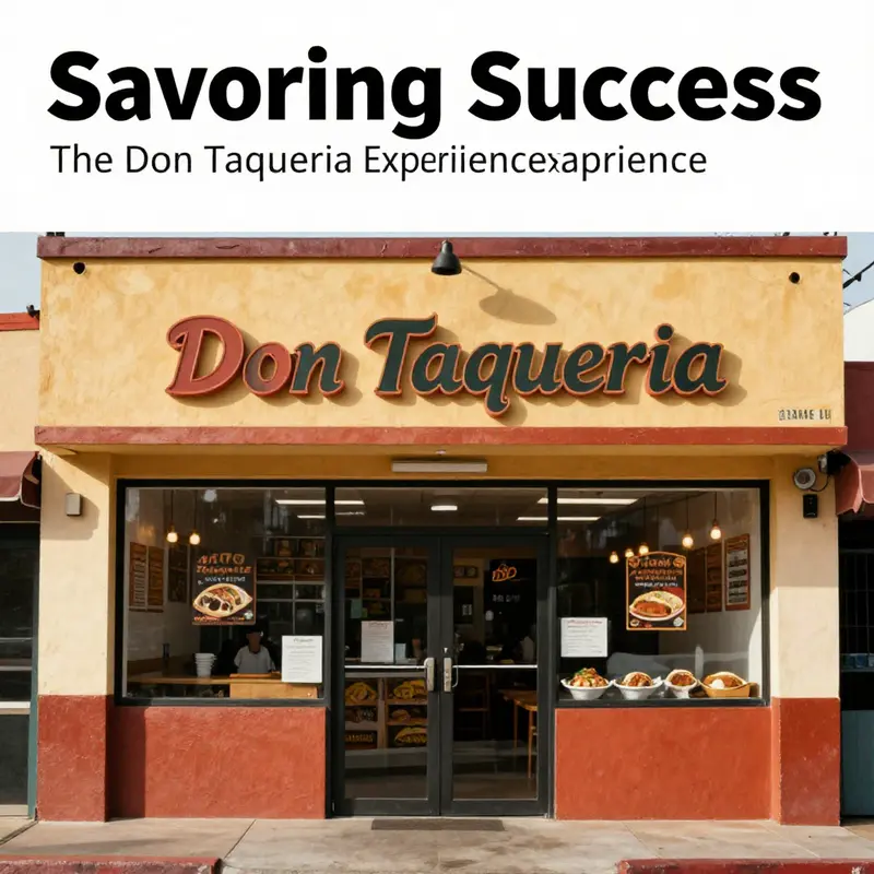 Exterior view of Don Taqueria with colorful signage and a welcoming entrance, enticing customers in.