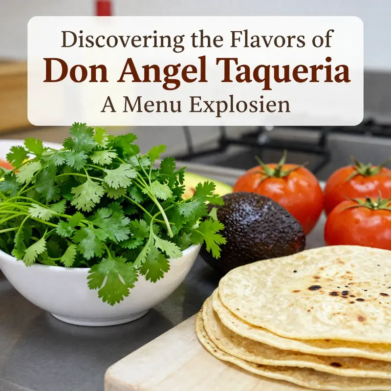 A selection of signature dishes from Don Angel Taqueria, including tacos, burritos, and vibrant sides.