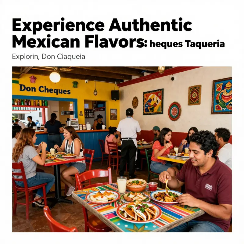 The vibrant ambiance of Don Cheques Taqueria, showcasing the authentic decor and lively dining atmosphere.