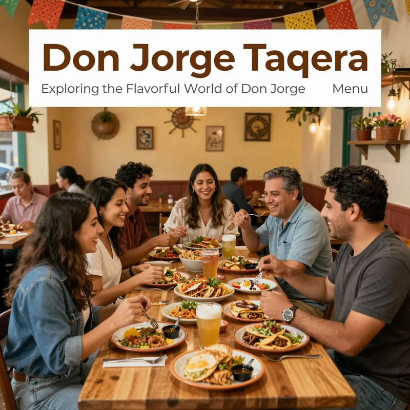 A visual representation of the vibrant and diverse menu highlights at Don Jorge Taqueria.