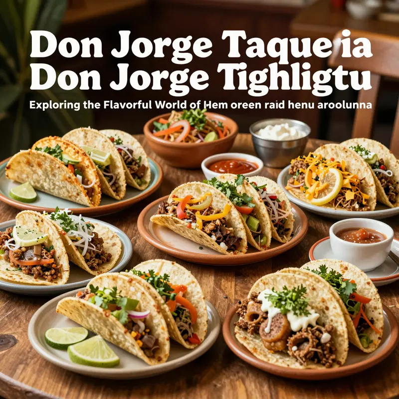 A visual representation of the vibrant and diverse menu highlights at Don Jorge Taqueria.