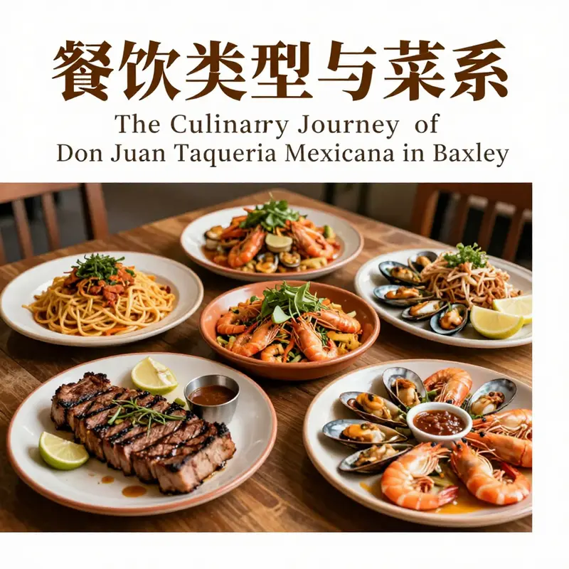 A delightful overview of Don Juan’s unique offerings showcasing a blend of American cuisine and seafood.