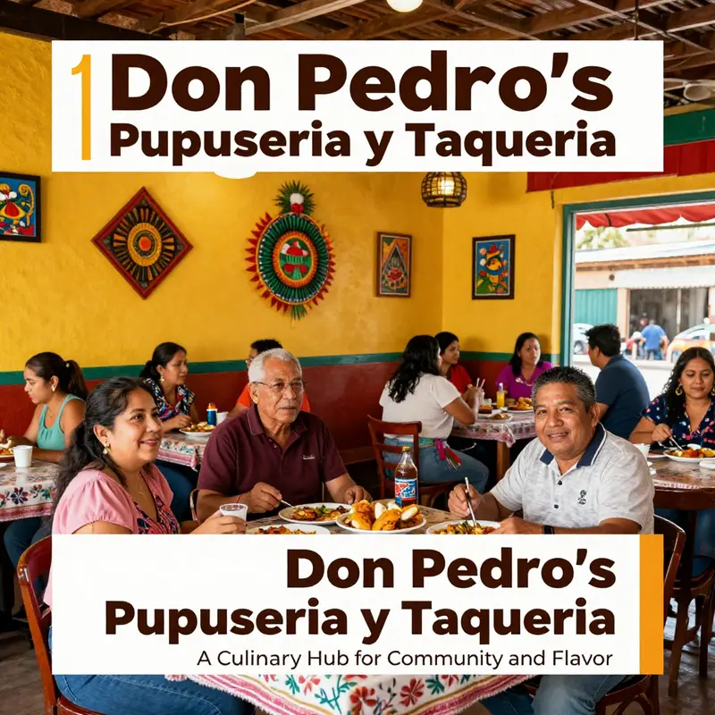 The vibrant atmosphere of Don Pedro’s Pupuseria y Taqueria, inviting guests to indulge in authentic Central American cuisine.