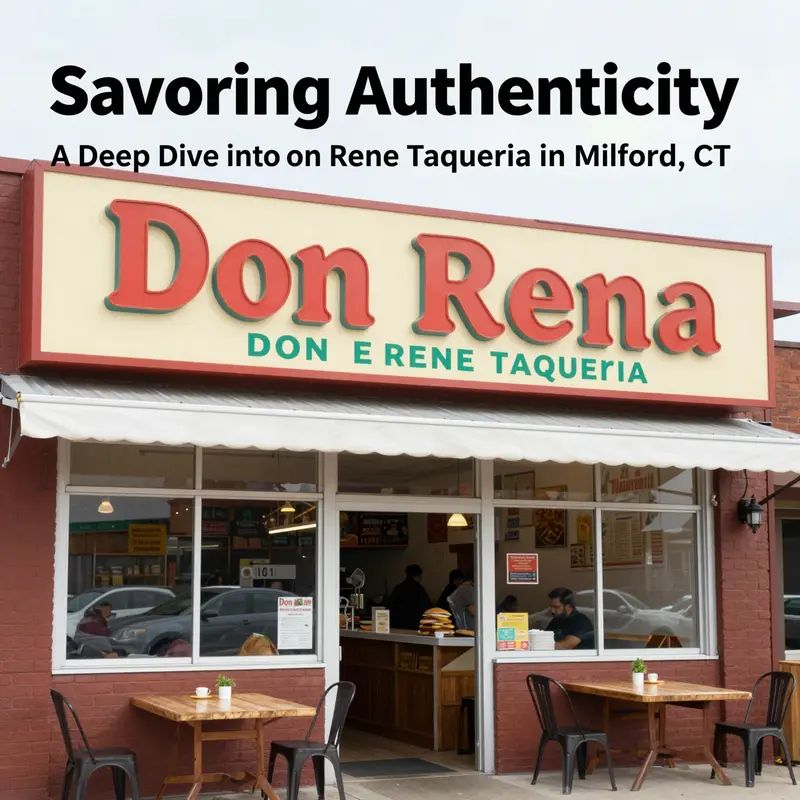 Exterior view of Don Rene Taqueria with vibrant signage and an inviting atmosphere.