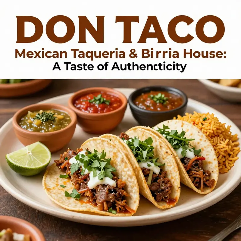 Savor the vibrant flavors of Don Taco’s signature birria tacos, a highlight of their authentic menu.