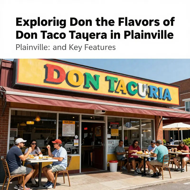 The inviting entrance of Don Taco Taqueria, a hub for authentic Mexican dining in Plainville.