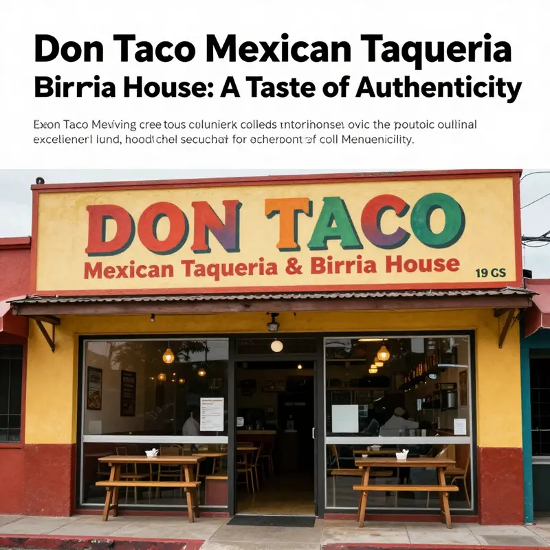 The inviting entrance of Don Taco, showcasing its vibrant colors and friendly atmosphere.