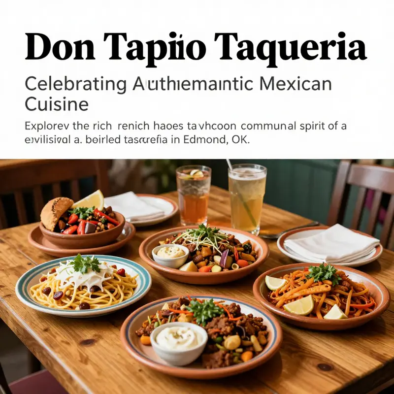 A vibrant and colorful display of authentic Mexican dishes representing the dining experience at Don Tapatio Taqueria.