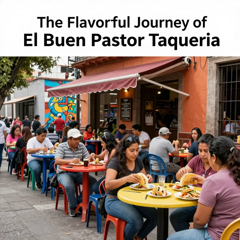 Diners enjoy authentic tacos at El Buen Pastor Taqueria in the heart of Mexico City.