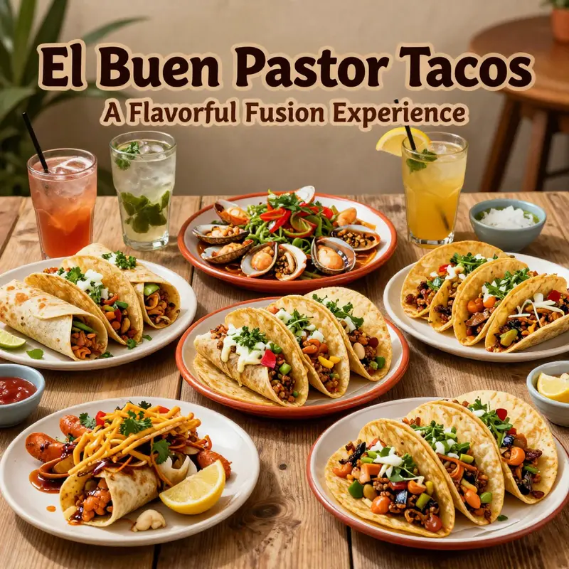 An enticing assortment showcasing the unique menu offerings of El Buen Pastor Tacos.