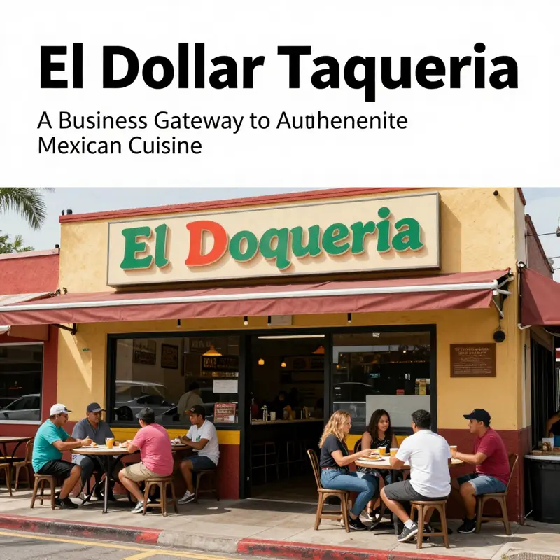 The colorful and lively exterior of El Dollar Taqueria, inviting the community and customers into a warm dining space.