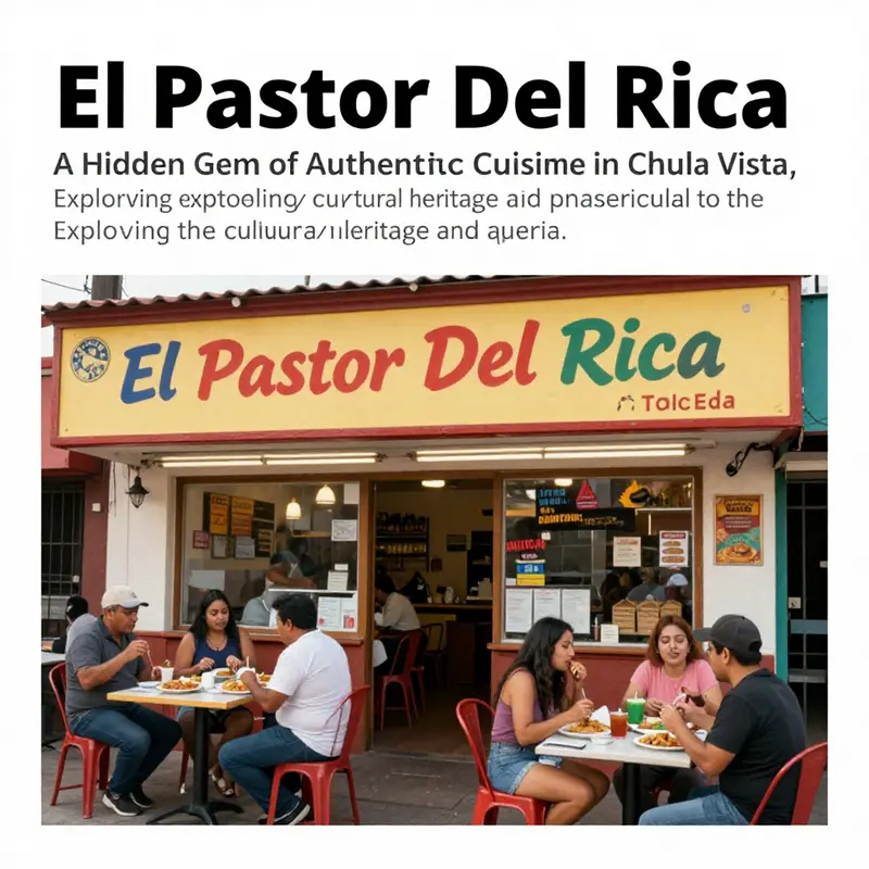 The inviting exterior of El Pastor Del Rica Taqueria, showing patrons dining outside in a vibrant and lively setting.