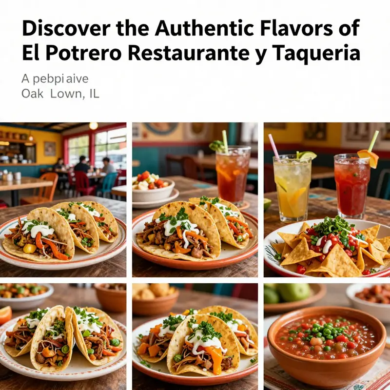 A colorful display of Mexican dishes from El Potrero, evoking the restaurant’s lively atmosphere and authentic cuisine.